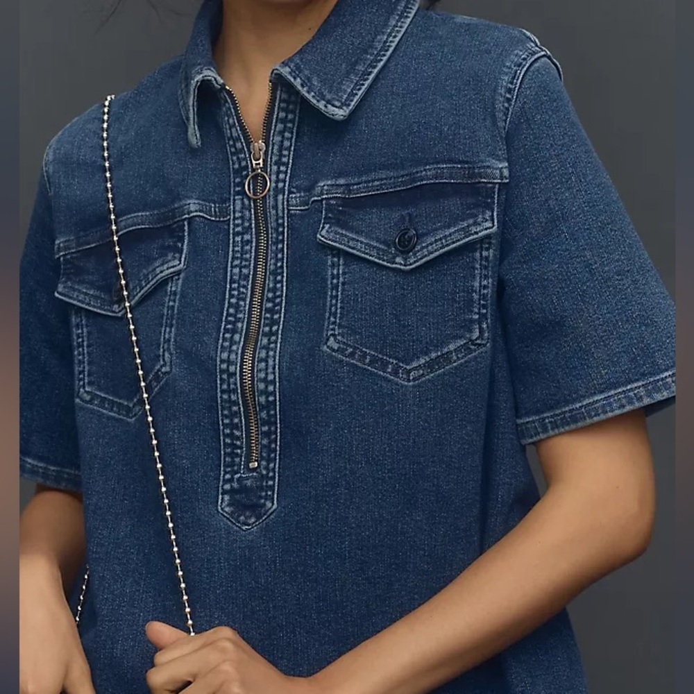 Pilcro Westley Denim Swing Mini Dress